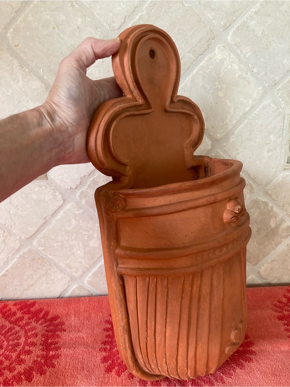 Vintage Terracotta Wall Pocket Planter - Picture 2 of 7